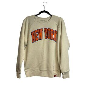 Sportique New York Crewneck Pullover Sweatshirt Sweater Cream Size Medium